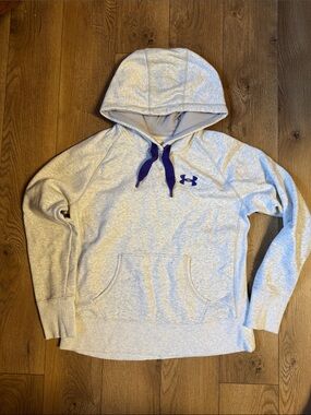 Under Armour Heather Gray Hoodie with Purple Details